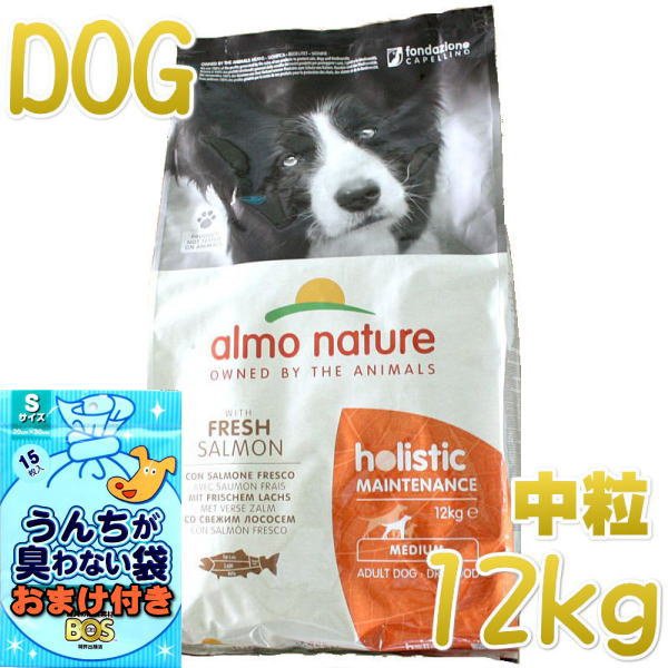 おまけ付き！最短賞味2025.2.28・アルモネイチャー 犬 サーモン 中粒 12kg ald745成犬用ホリスティック ドッグフードalmo  nature正規品