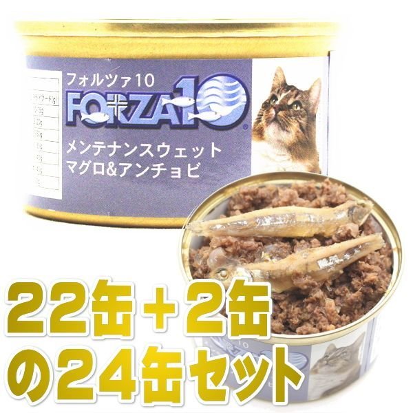 賞味期限21 10 フォルツァ10 猫 メンテナンス マグロ アンチョビ 85g 24缶 ウェット キャットフード Forza10正規品fos24 なちゅのごはん本店